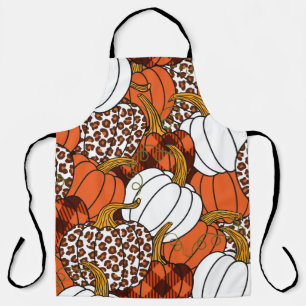 Various pumpkins. Leopard, orange, white and buff Apron