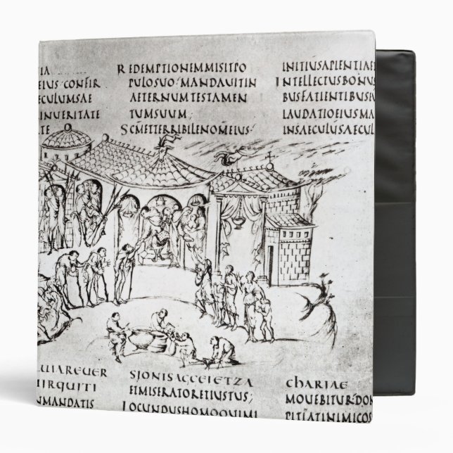 Various scenes illustrating a psalm 3 ring binder (Front/Inside)