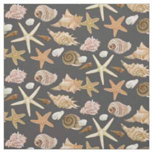 Various seashells pattern fabric