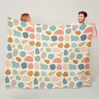 Various shapes in pastel colors fleece blanket