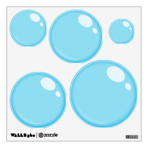 Various Sized Blue Bubble Wall Decal Sticker Sheet