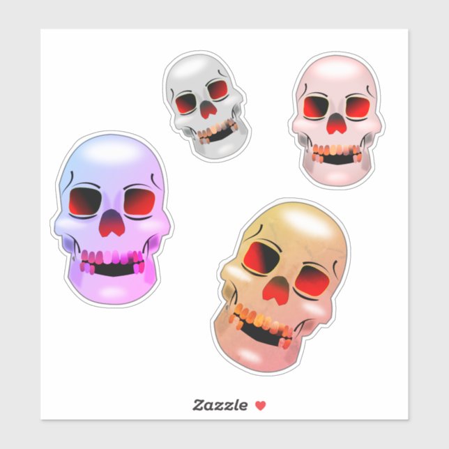 Various Skulls  Sticker (Sheet)