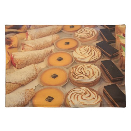 various sorts of pastry placemat