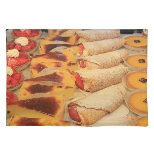 Various sorts of pastry placemats