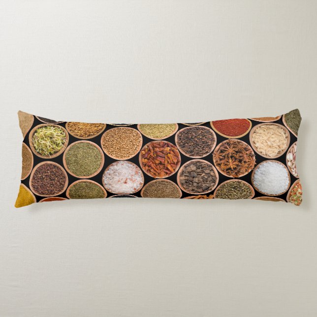Various spices and food ingredients body pillow (Front)