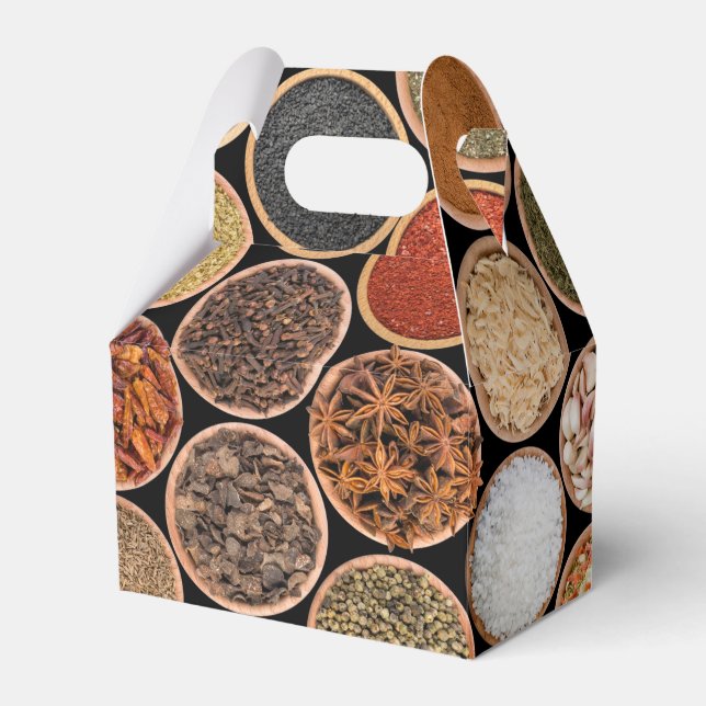 Various spices and food ingredients favor boxes (Front Side)