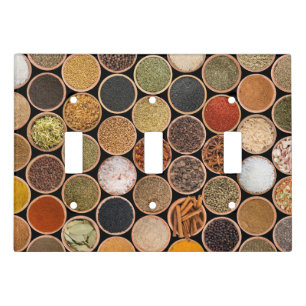 Various spices and food ingredients light switch cover