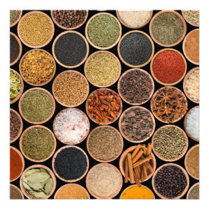 Various spices and food ingredients photo print