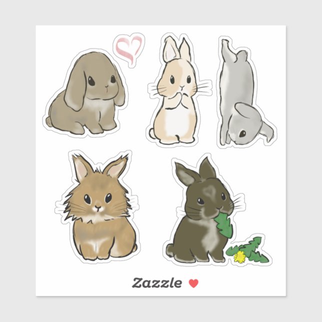 Various sweet rabbits sticker (Sheet)