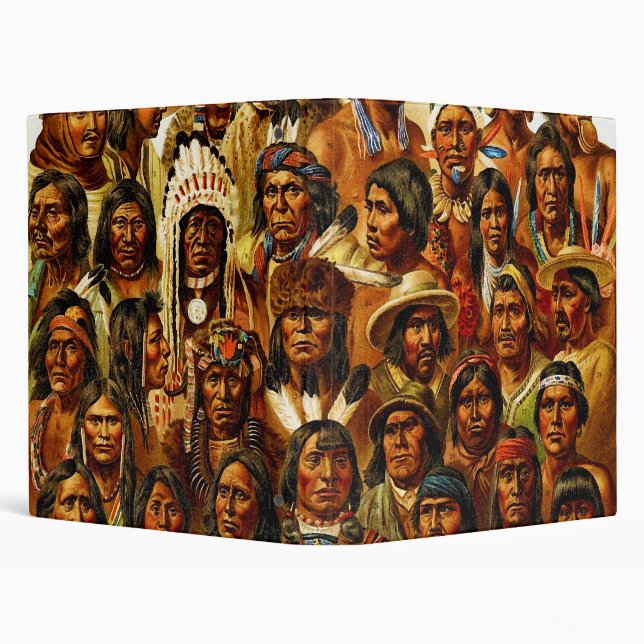 Various Tribes of Native American Indians Collage Binder (Background)