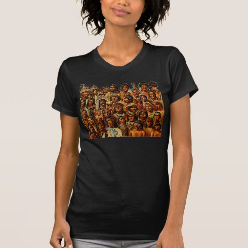 Various Tribes of Native American Indians Collage T_Shirt
