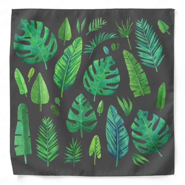 Various tropical leaves bandana (Front)