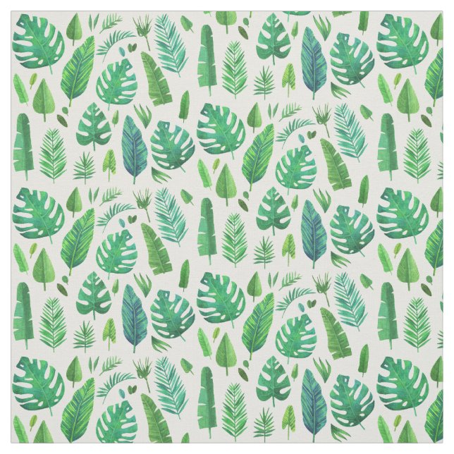 Various tropical leaves pattern fabric (Swatch)