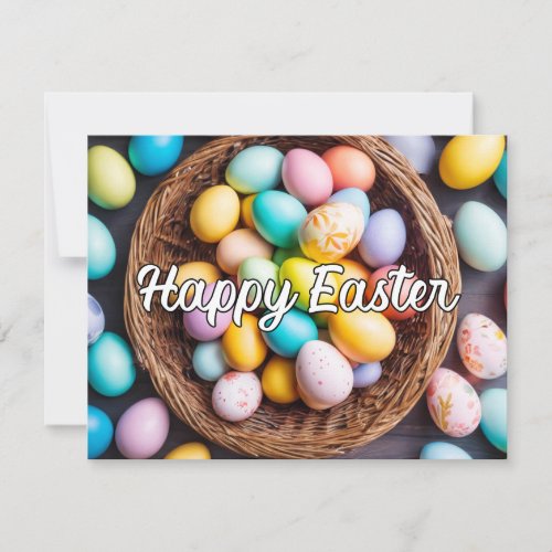 Various Vibrant Festive Easter Eggs Holiday Card