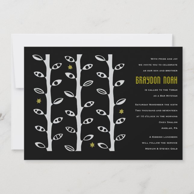 VARIOUS VINES Bar Bat Mitzvah Invitation (Front)