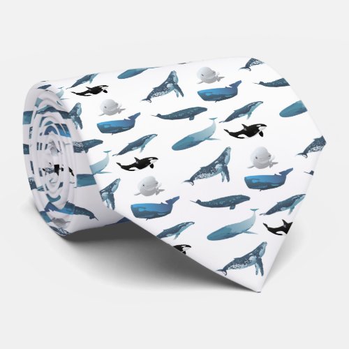 Various Whales Neck Tie