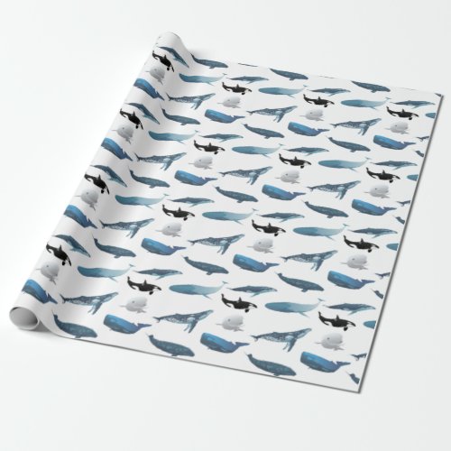 Various Whales Wrapping Paper