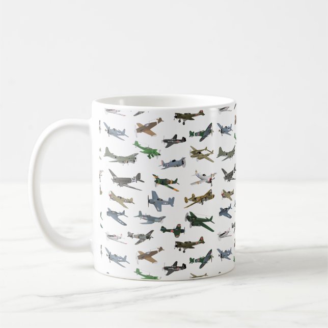 Various WW2 Airplanes Coffee Mug (Left)
