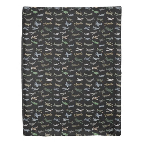 Various WW2 Airplanes Duvet Cover
