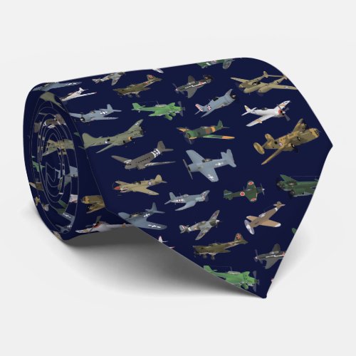 Various WW2 Airplanes Neck Tie