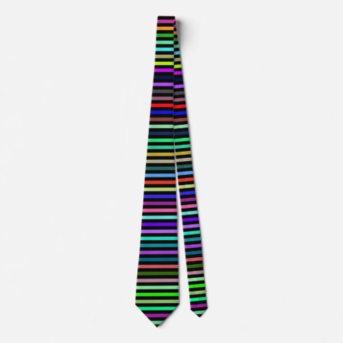 Variously Colored Stripes Pattern Neck Tie