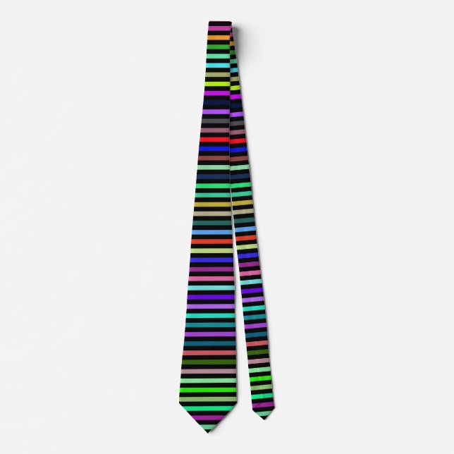 Variously Colored Stripes Pattern Neck Tie (Front)