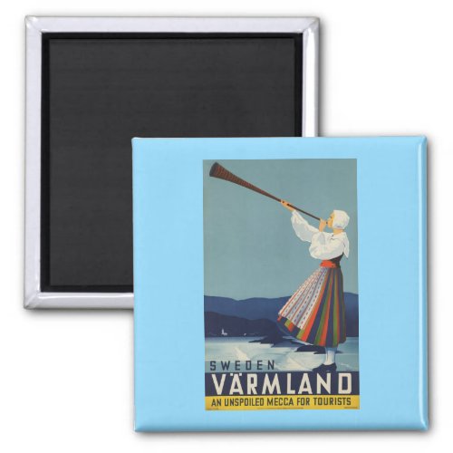 Varmland Sweden _ Vintage Travel Magnet