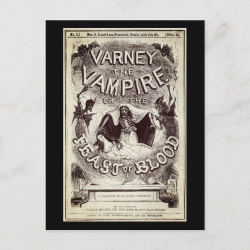 Varney the Vampire Publication cover Postcard