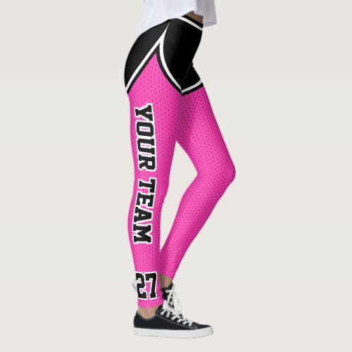 Varsity Basketball Hot Pink Black Shorts Sports Leggings