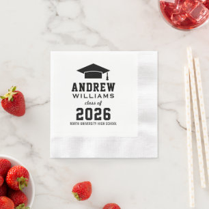 Varsity Black 2026 Graduation Party Napkin