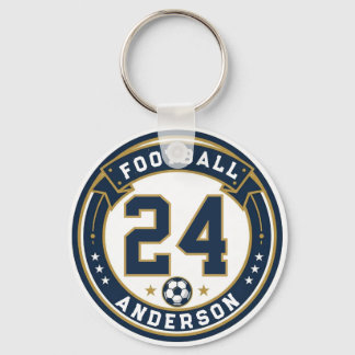Varsity Football Player Name & Number Keychain