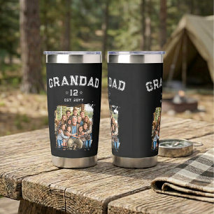 Varsity Grandad Photo Legacy Total Grands Est Year Insulated Tumbler