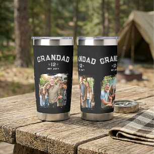 Varsity Grandad Photo Legacy Total Grands Est Year Insulated Tumbler