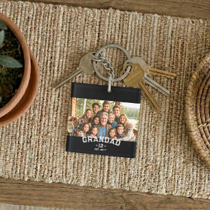 Varsity Grandad Photo Legacy Total Grands Est Year Keychain