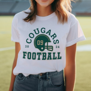 Varsity Green Custom Football Team Mom Tri-Blend Shirt