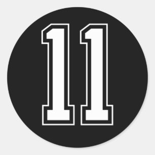 Varsity Jersey Number 11 Classic Round Sticker