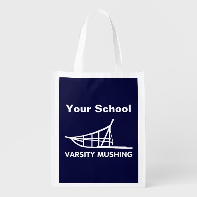 Varsity Mushing Reusable Grocery Bag (Front)
