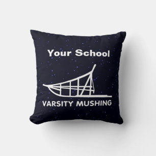 Varsity Mushing Throw Pillow