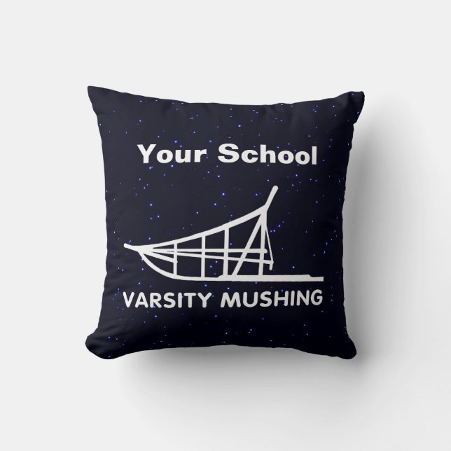 Varsity Mushing Throw Pillow (Front)
