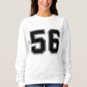Varsity Number 56 Athletic Sweatshirt Black Bold