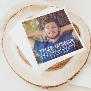 Varsity Photo Class of 2026 Graduation Party Napkins