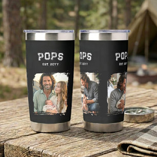 Varsity Pops 3 Photo Grandpa Nickname Est Year Insulated Tumbler
