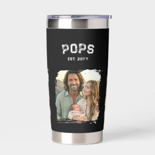Varsity Pops 3 Photo Grandpa Nickname Est Year Insulated Tumbler