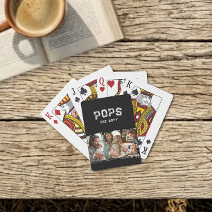Varsity Pops 3 Photo Grandpa Nickname Est Year Poker Cards
