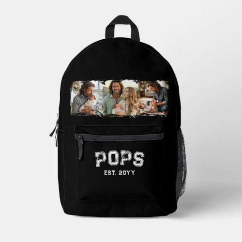 Varsity Pops 3 Photo Grandpa Nickname Est Year Printed Backpack