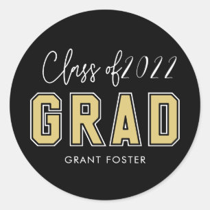 Varsity Pride Editable Color Graduation Classic Round Sticker