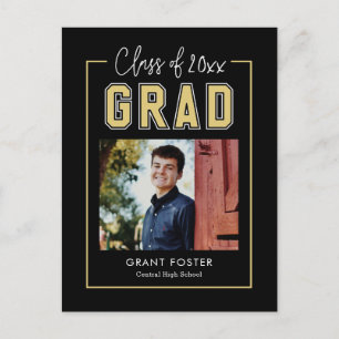 Varsity Pride Editable Color Graduation Postcard