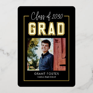 Varsity Pride Foil Graduation EDITABLE COLOR Foil  Foil Invitation