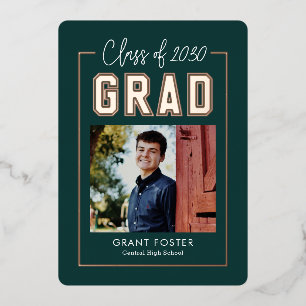 Varsity Pride Foil Graduation EDITABLE COLOR Foil Invitation