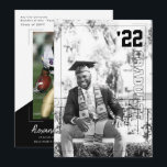 Varsity Sport Theme | 2 Photo Graduation Party Invitation<br><div class="desc">This trendy, sports themed graduation announcement features a full frame photo of the college or high school graduate with varsity lettering for the year. Handwritten script graduate's "signature" with school name, details, class year on the reverse side and room for another photo - add your choice of personalization. You can...</div>